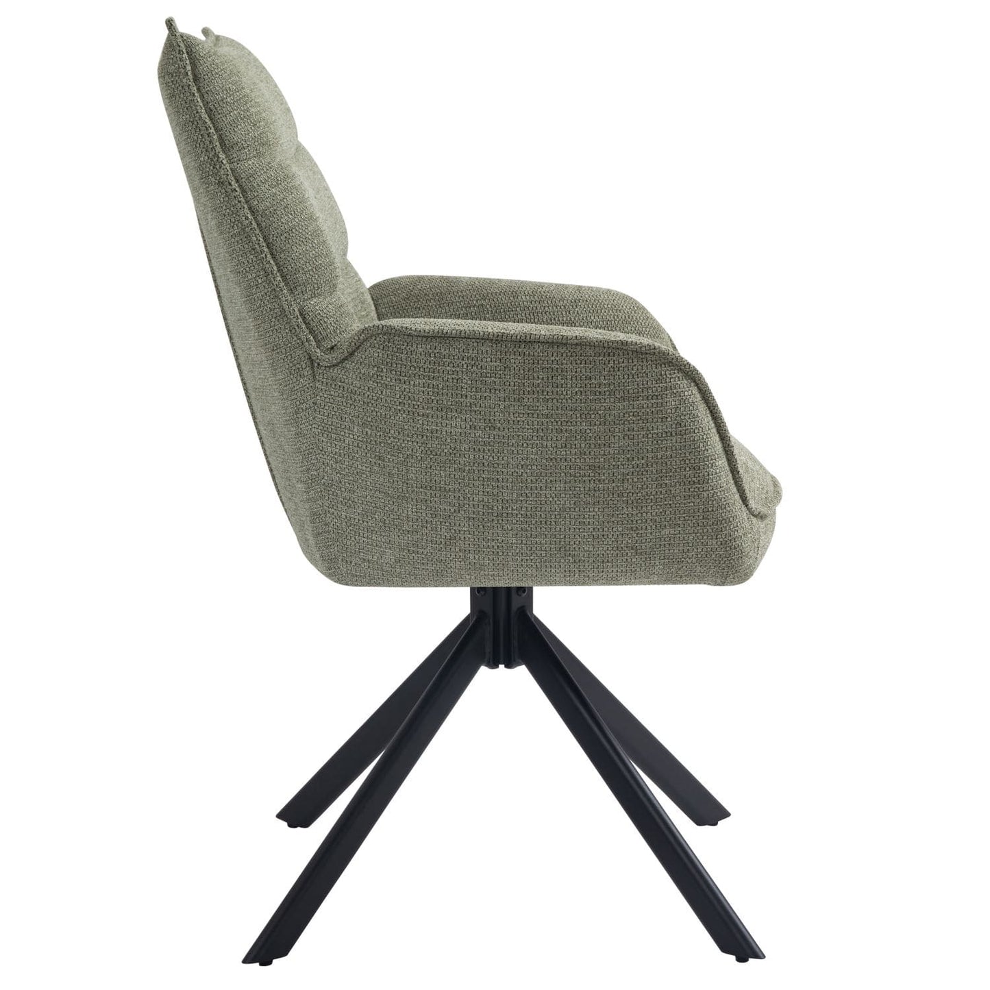 Robinvale | Modern Metal Fabric Dining Chair With Arms | Set Of 2 | Moss