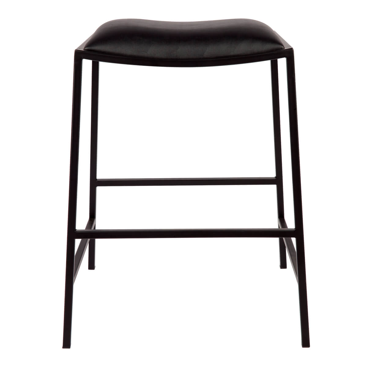 Rubin | Modern Black Vegan Leather Bar Stools | Black