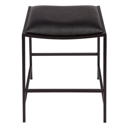 Rubin | Modern Black Vegan Leather Bar Stools | Black