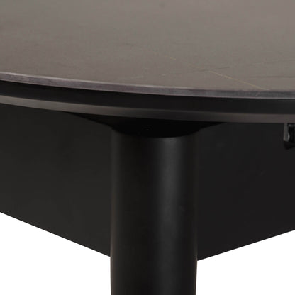 Sacramento | Wooden Ceramic Black Grey 1.4m Oval Extension Table | Black