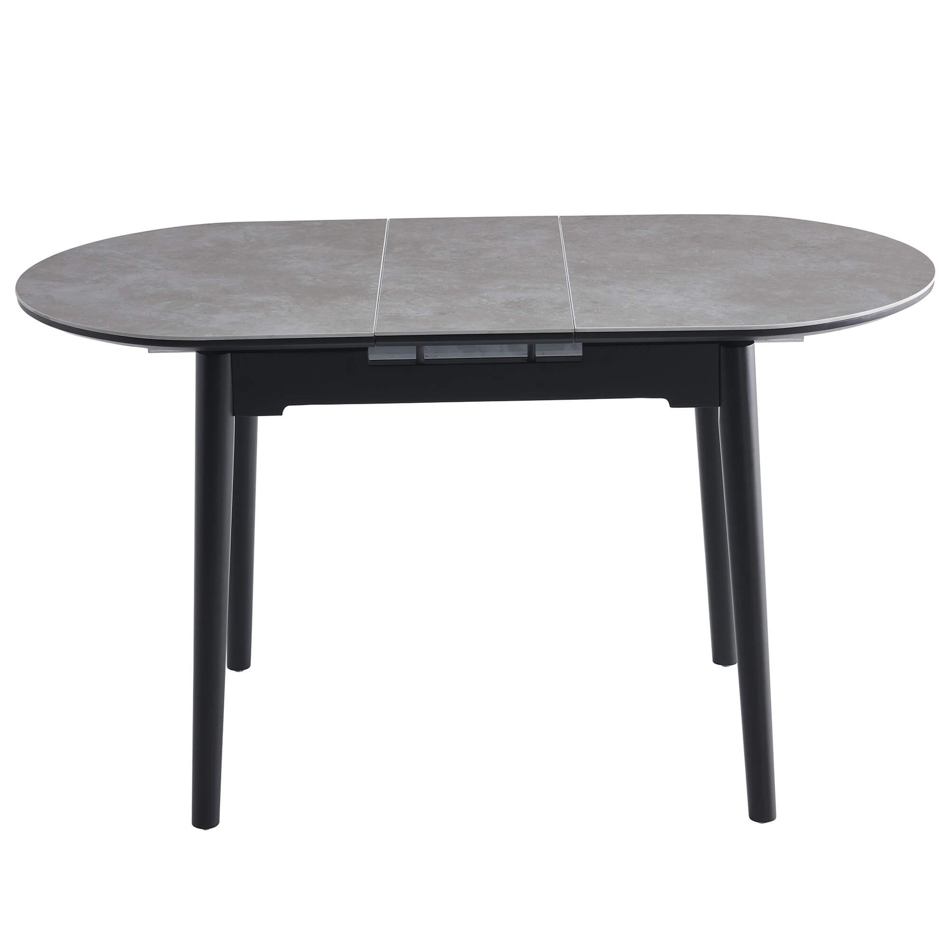 Sacramento | Wooden Ceramic Black Grey 1.4m Oval Extension Table | Greystone