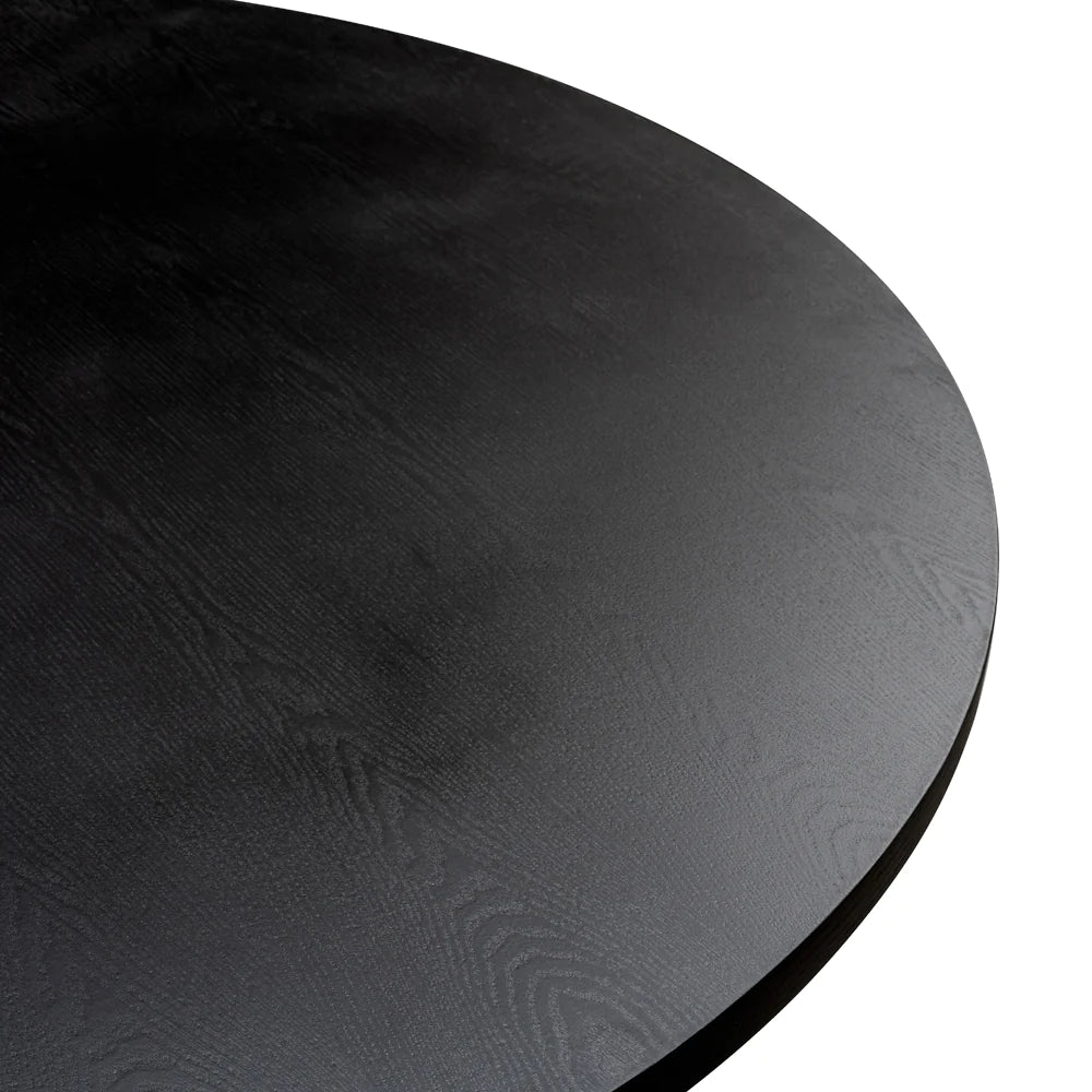 Scottsdale | Coastal 1.2m Black Natural Wooden Round Dining Table | Black