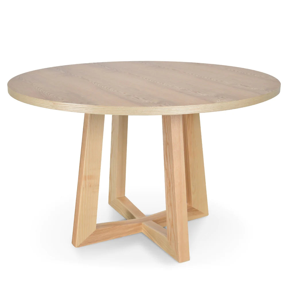 Scottsdale | Coastal 1.2m Black Natural Wooden Round Dining Table | Natural