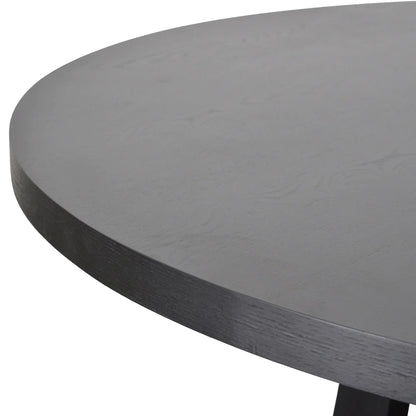 Scottsdale | Coastal 1.5m Black Natural Wooden Round Dining Table | Black