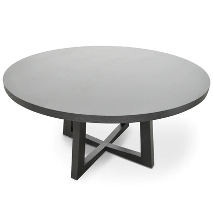 Scottsdale | Coastal 1.5m Black Natural Wooden Round Dining Table | Black