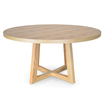 Scottsdale | Coastal 1.5m Black Natural Wooden Round Dining Table | Natural