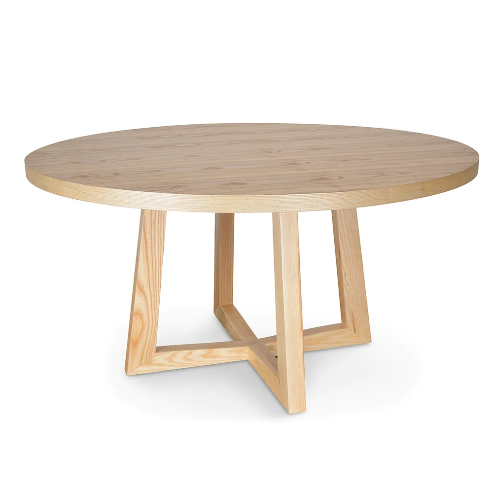 Scottsdale | Coastal 1.5m Black Natural Wooden Round Dining Table | Natural