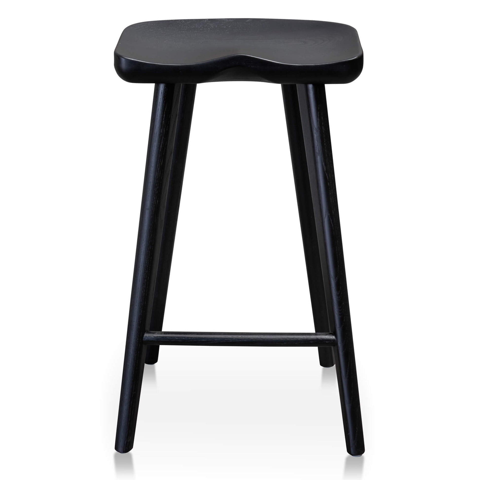 Scottsdale | Coastal Black Natural Wooden Bar Stools | Set of 2 | Black