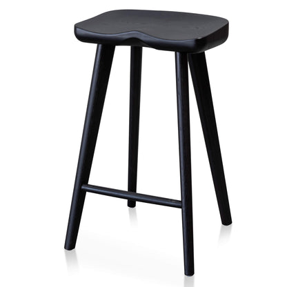 Scottsdale | Coastal Black Natural Wooden Bar Stools | Set of 2 | Black