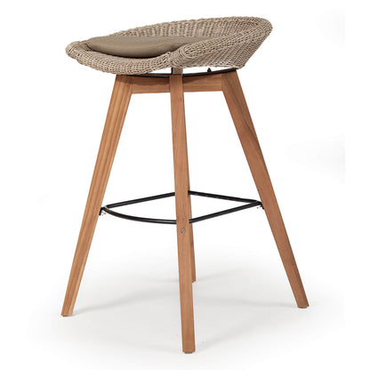 Seaview | Coastal 67cm  Backless Teak Wood Indoor Outdoor Bar Stools | Set Of 2