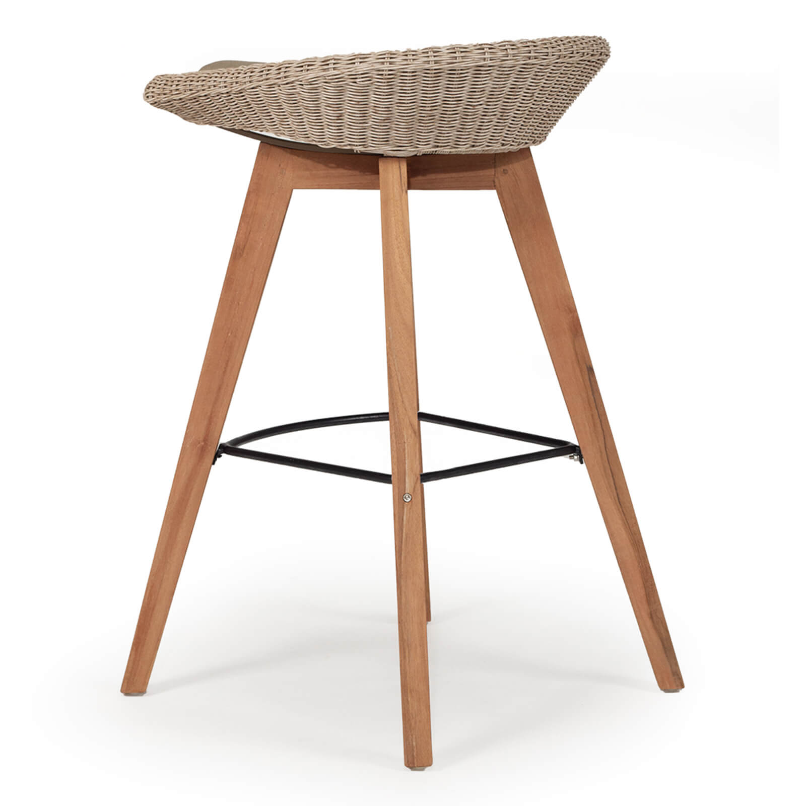 Seaview | Coastal 67cm  Backless Teak Wood Indoor Outdoor Bar Stools | Set Of 2