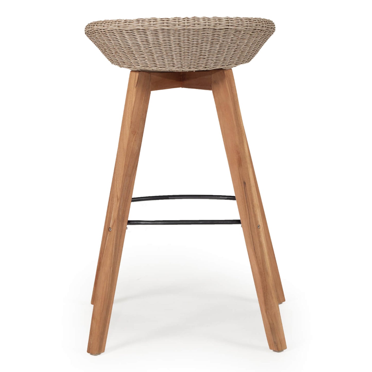 Seaview | Coastal 67cm  Backless Teak Wood Indoor Outdoor Bar Stools | Set Of 2