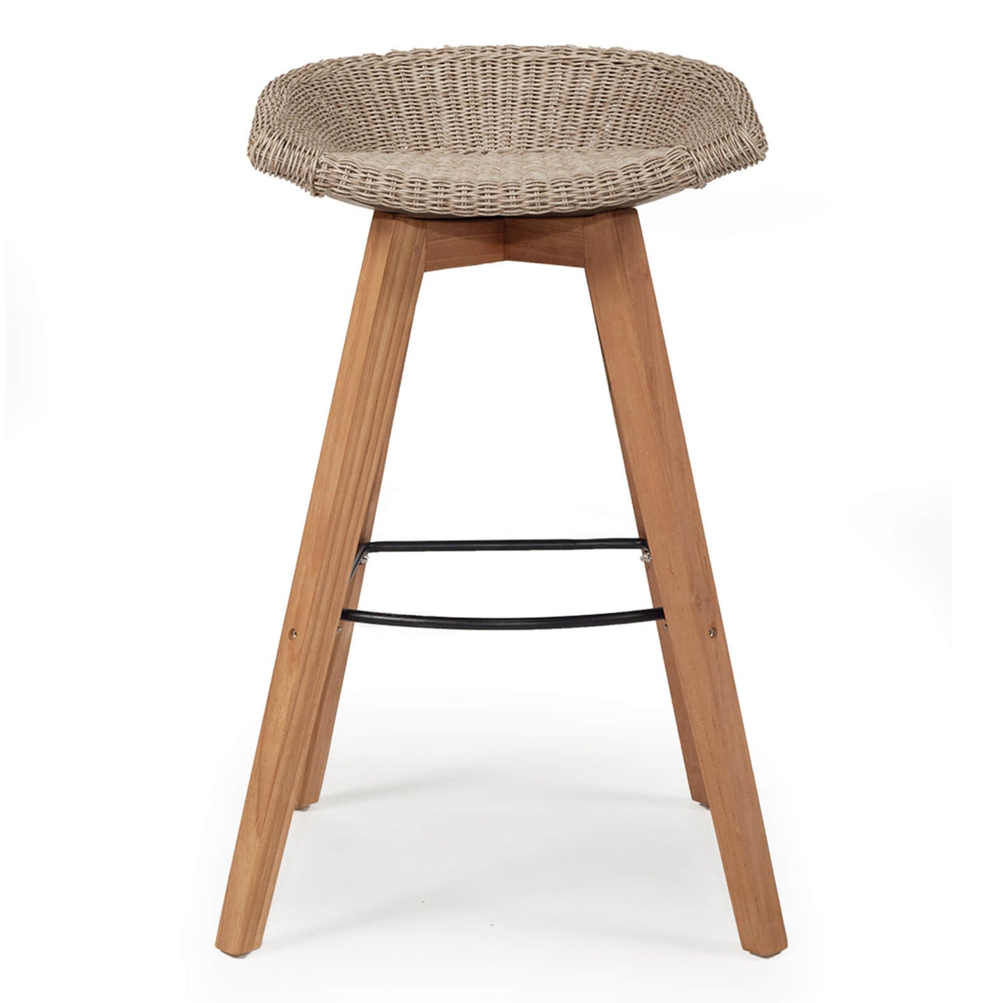 Seaview | Coastal 67cm  Backless Teak Wood Indoor Outdoor Bar Stools | Set Of 2