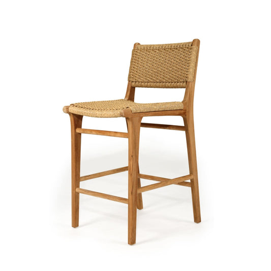 Shoreline | Coastal Sand 76cm Wooden Rattan Bar Stools | Sand