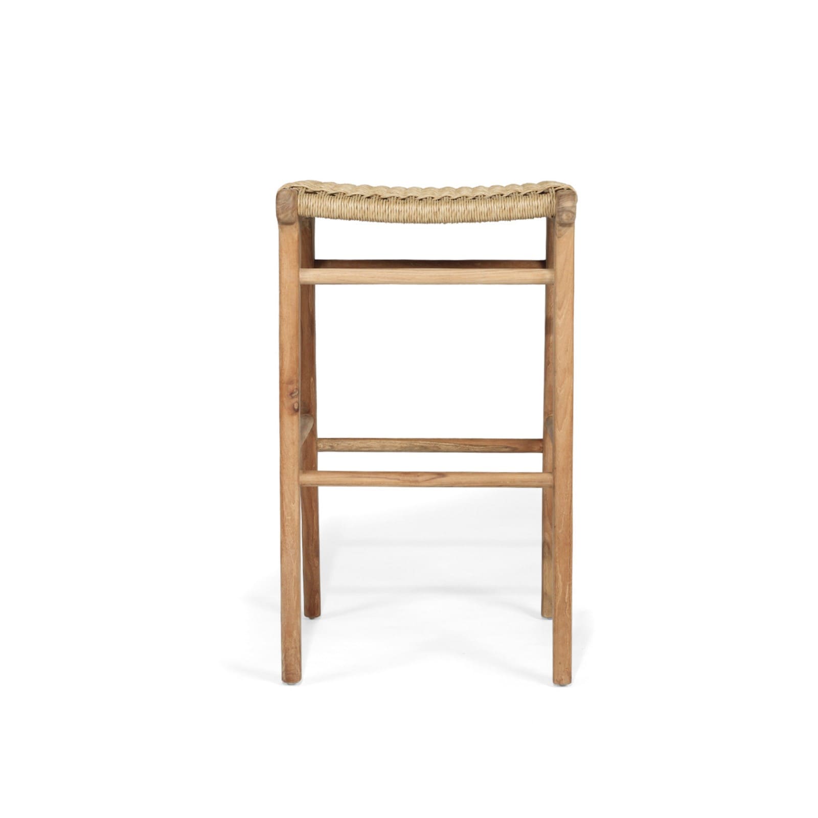 Shoreline | Coastal Sand Wooden Rattan Backless Bar Stools | Sand