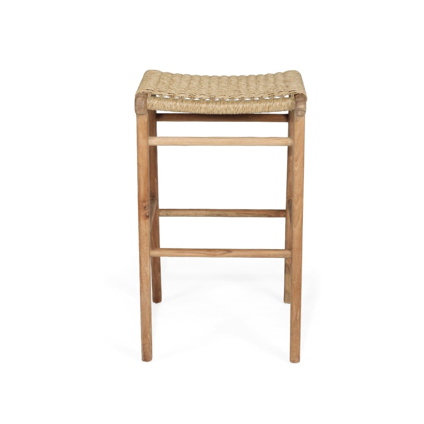 Shoreline | Coastal Sand Wooden Rattan Backless Bar Stools | Sand