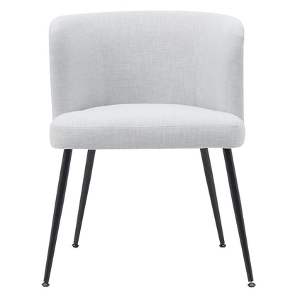 Modern Grey Fabric Dining Chairs With Arms