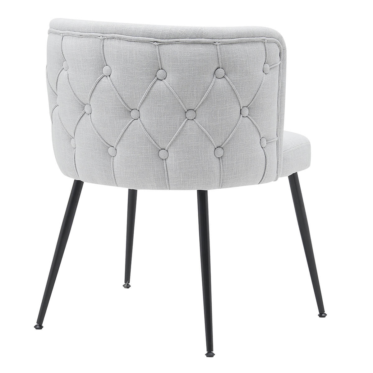 Modern Grey Fabric Dining Chairs With Arms