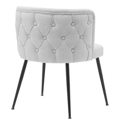 Modern Grey Fabric Dining Chairs With Arms