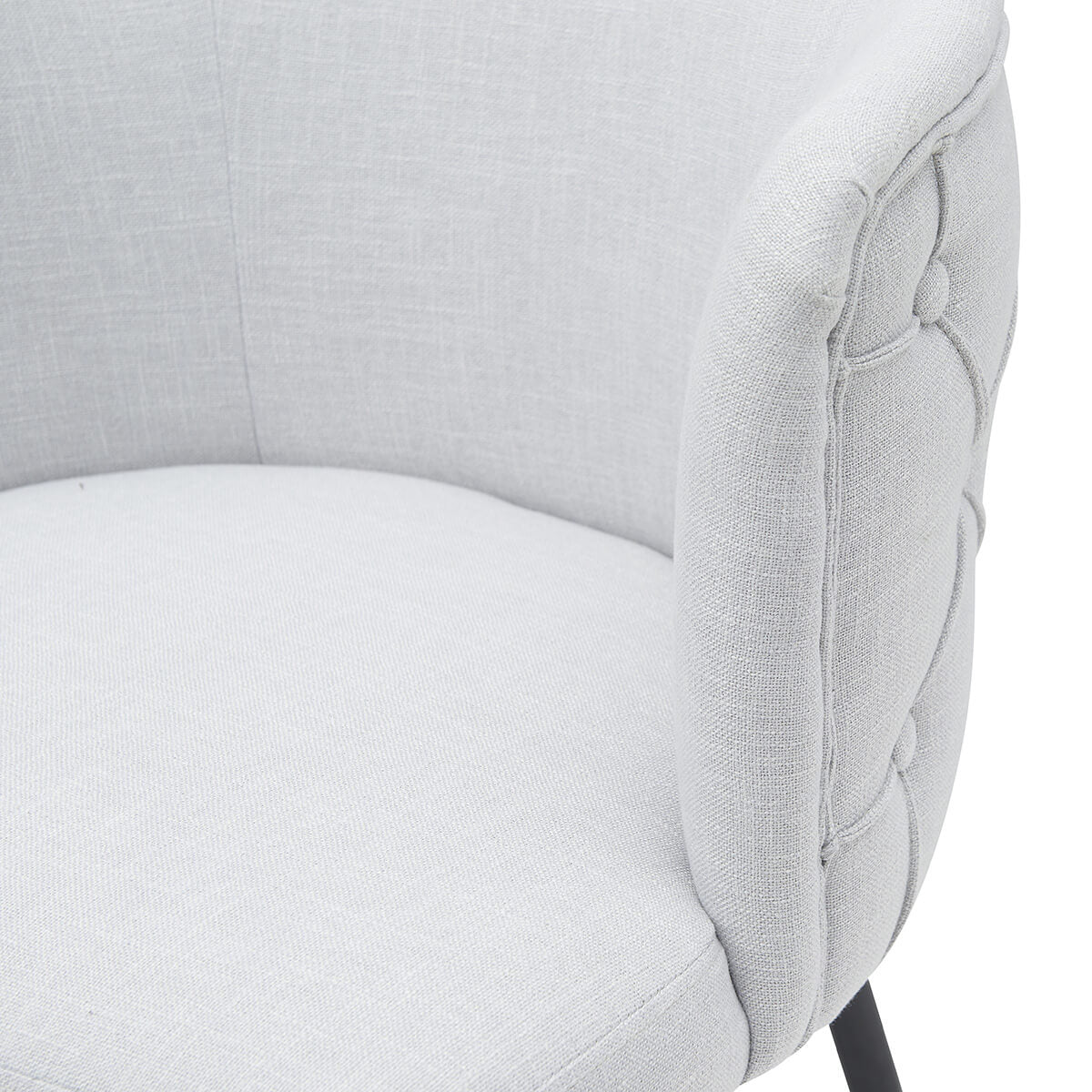 Modern Grey Fabric Dining Chairs With Arms