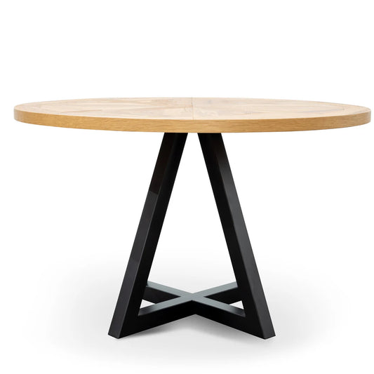 Somers | 1.25cm Metal Natural Oak Wooden Dining Table