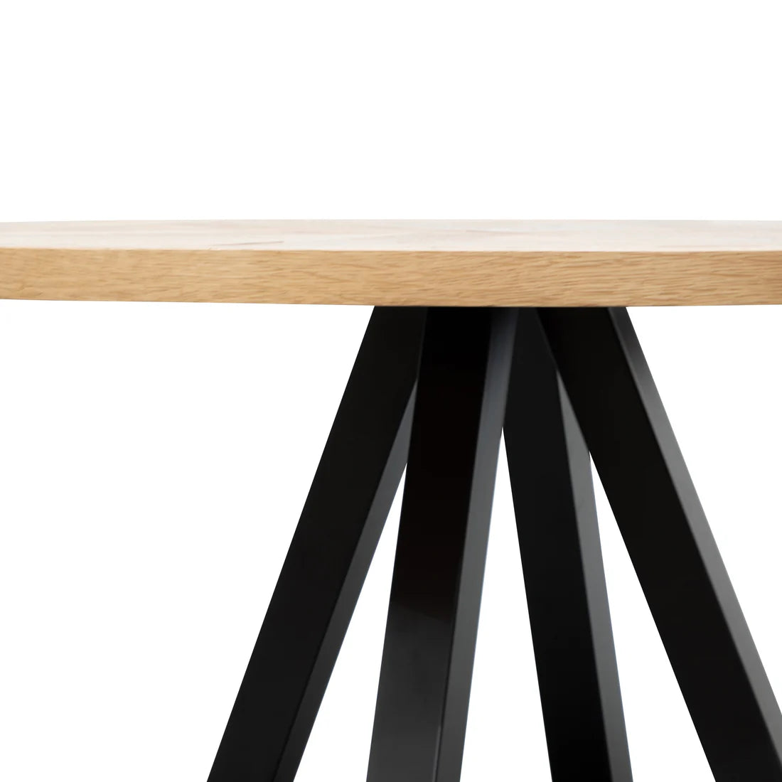 Somers | 1.25cm Metal Natural Oak Wooden Dining Table