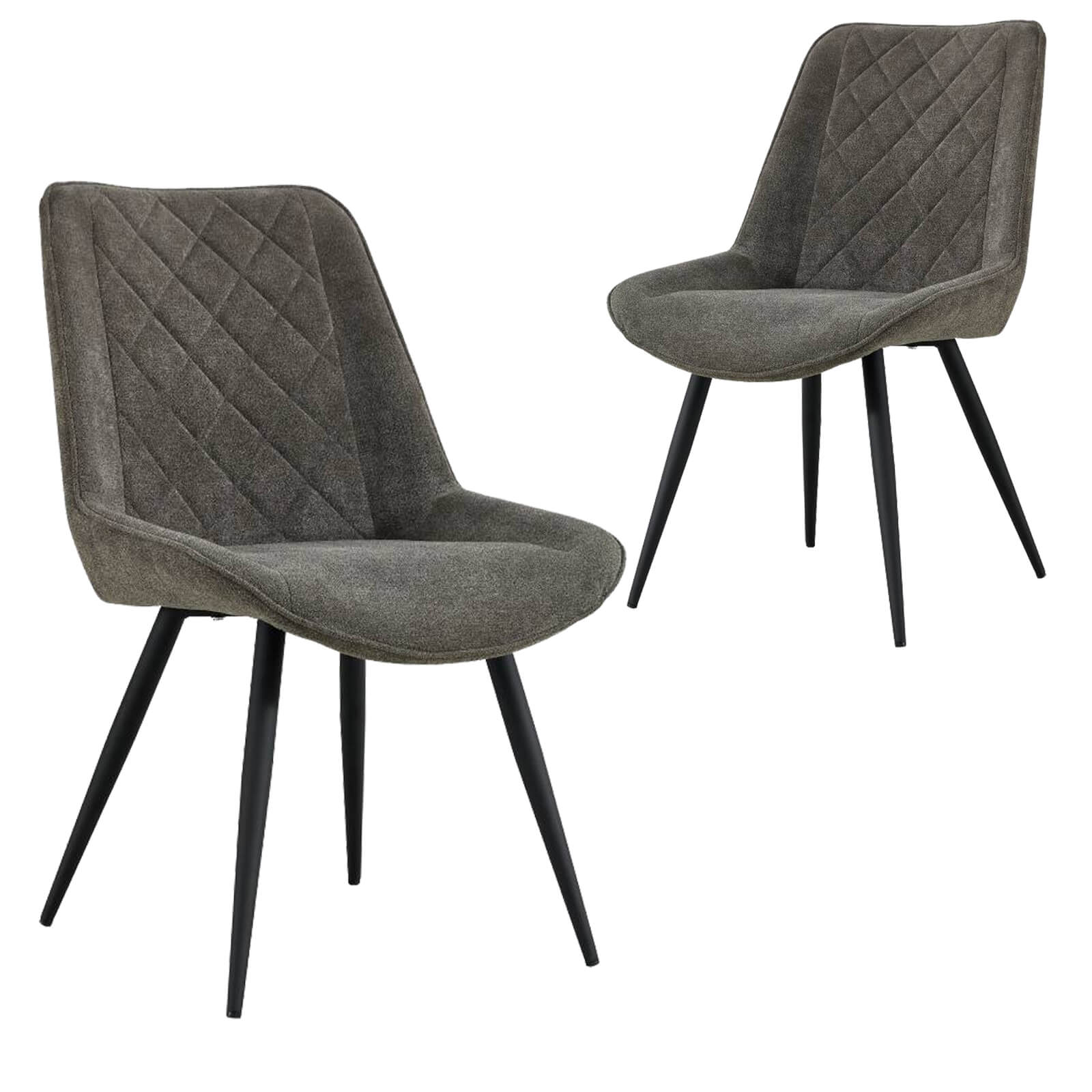 Southbank | Fabric Contemporary Dining Chairs With Arms | Set Of 2 | Graphite