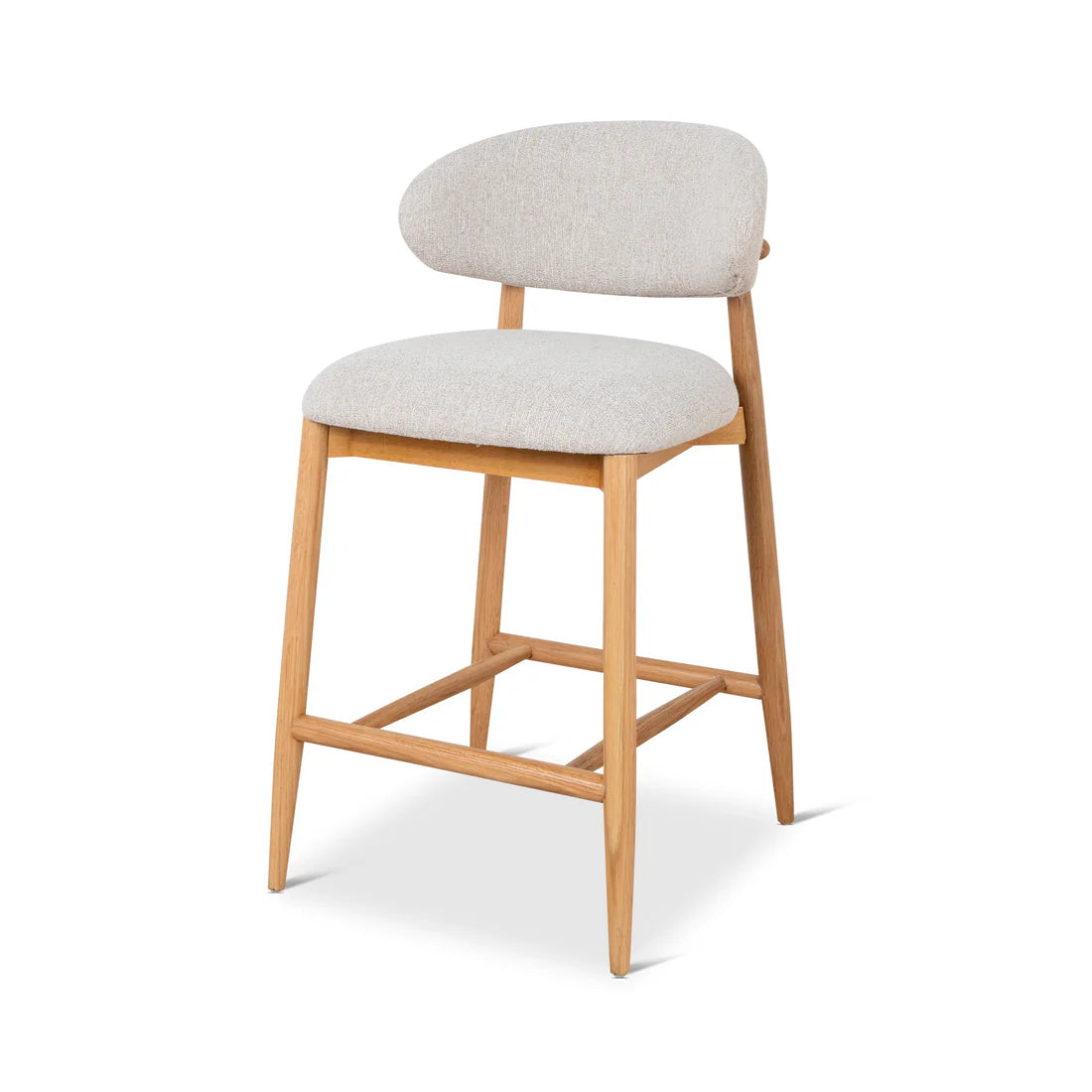 Southcote | Coastal Modern Fabric Wooden Bar Stools | Natural