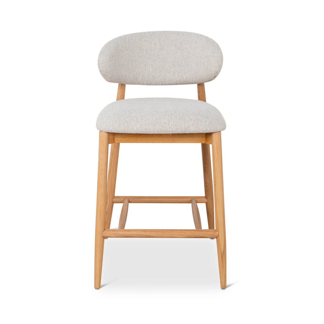 Southcote | Coastal Modern Fabric Wooden Bar Stools | Natural