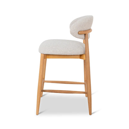 Southcote | Coastal Modern Fabric Wooden Bar Stools | Natural