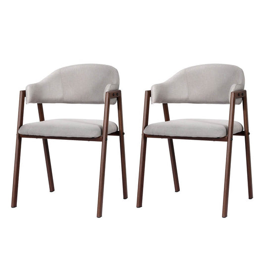 Staplyton | Scandinavian Grey Fabric Dining Chairs With Arms | Grey