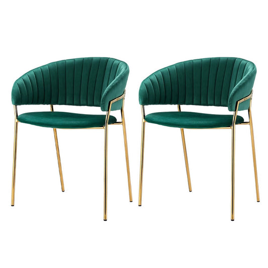 Sterling | Modern Green Velvet Dining Chairs | Set Of 2 | Green