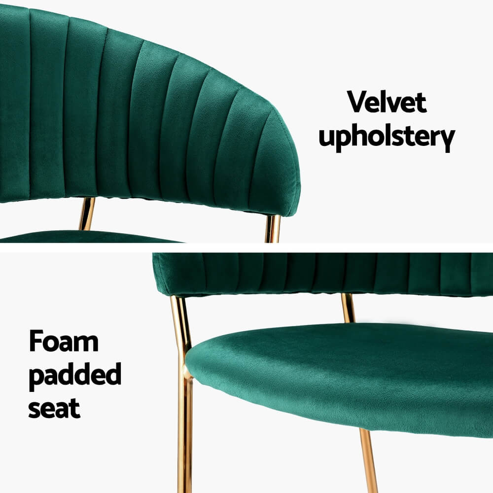 Sterling | Modern Green Velvet Dining Chairs | Set Of 2 | Green