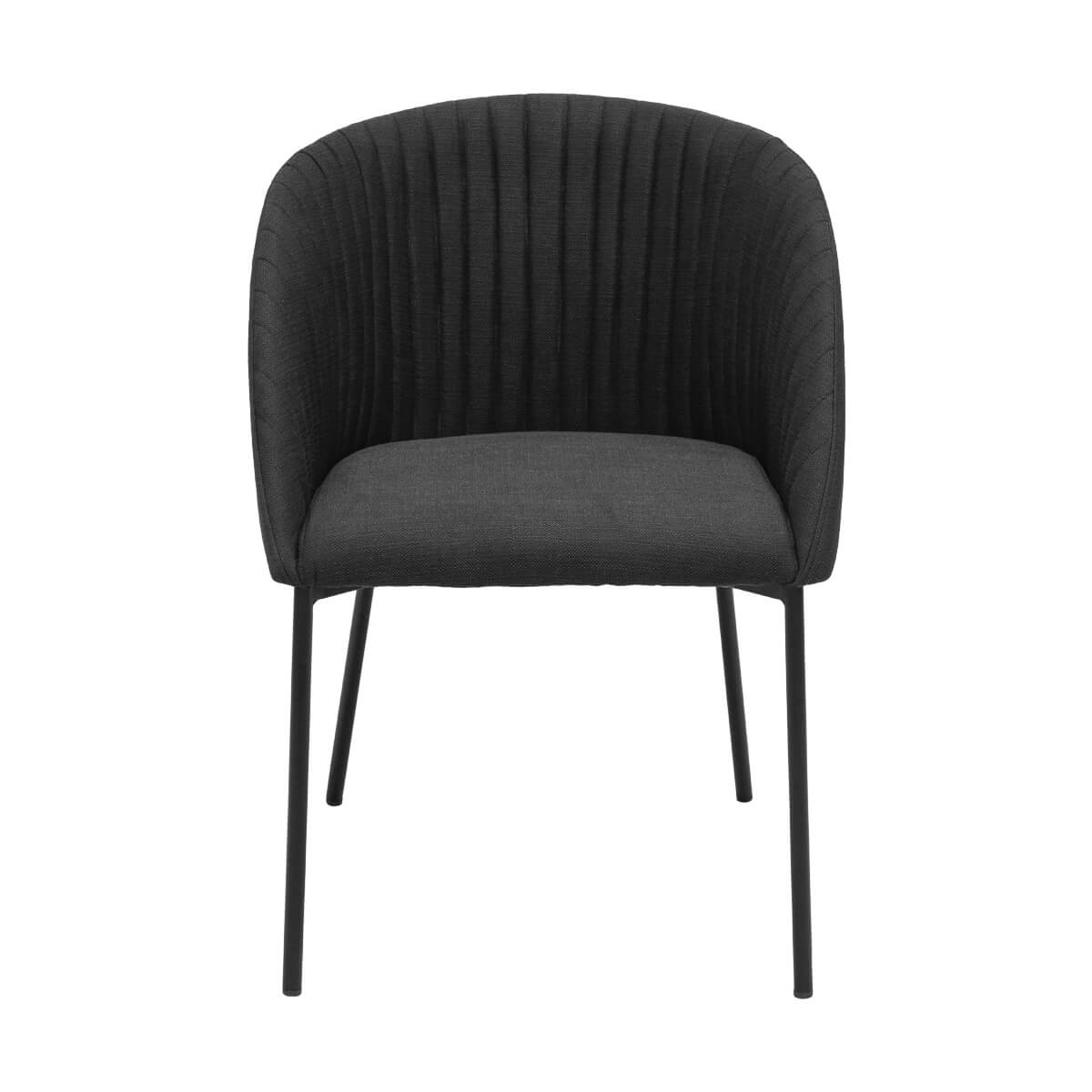 Stoneleigh | Modern Fabric Metal Dining Chair With Arms | Black