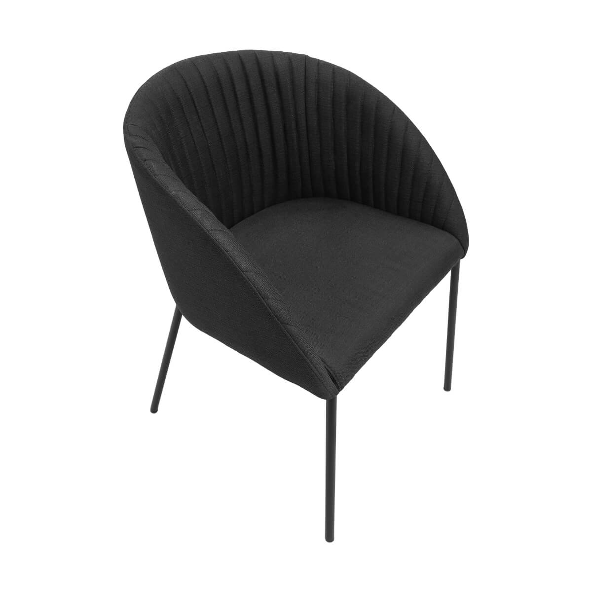 Stoneleigh | Modern Fabric Metal Dining Chair With Arms | Black