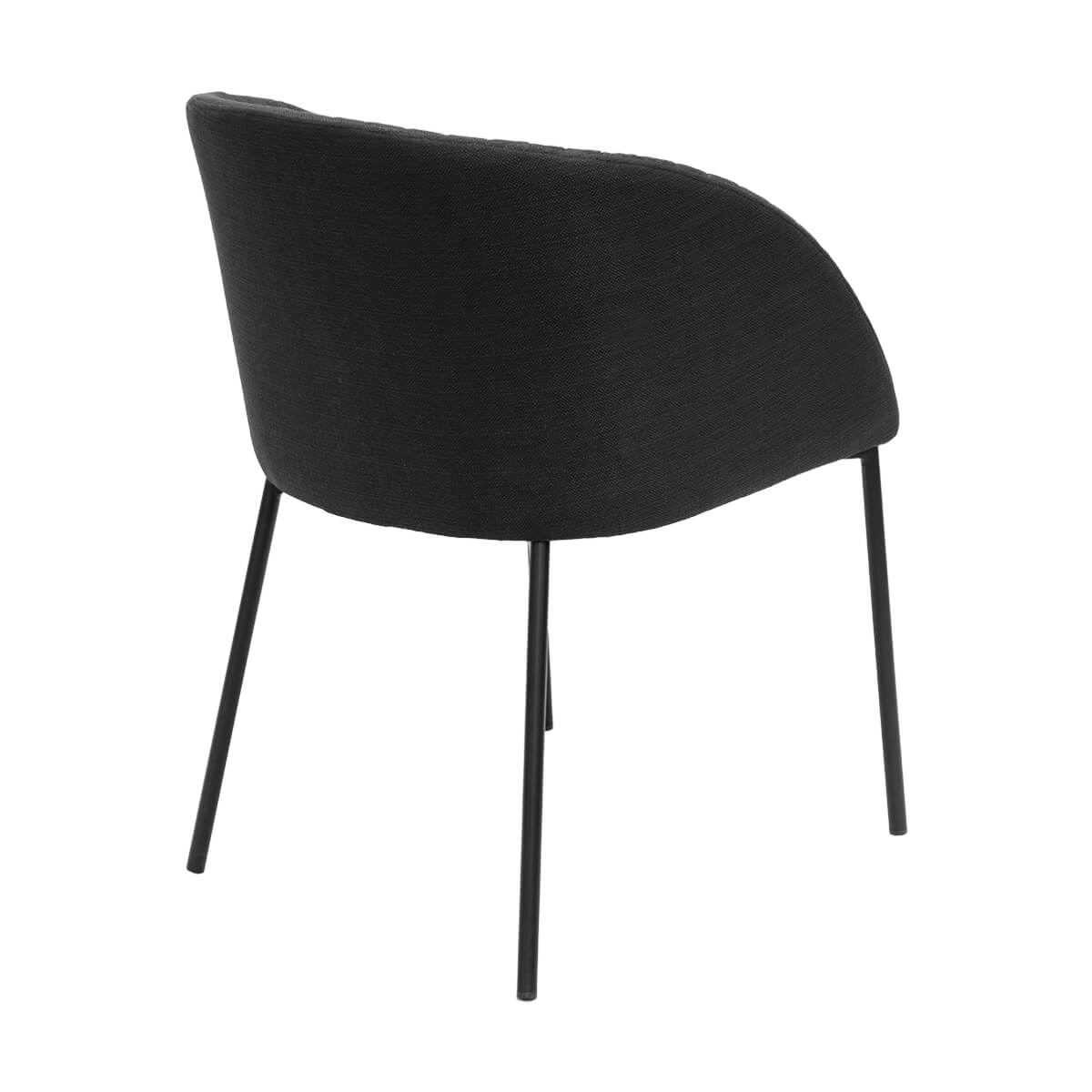 Stoneleigh | Modern Fabric Metal Dining Chair With Arms | Black