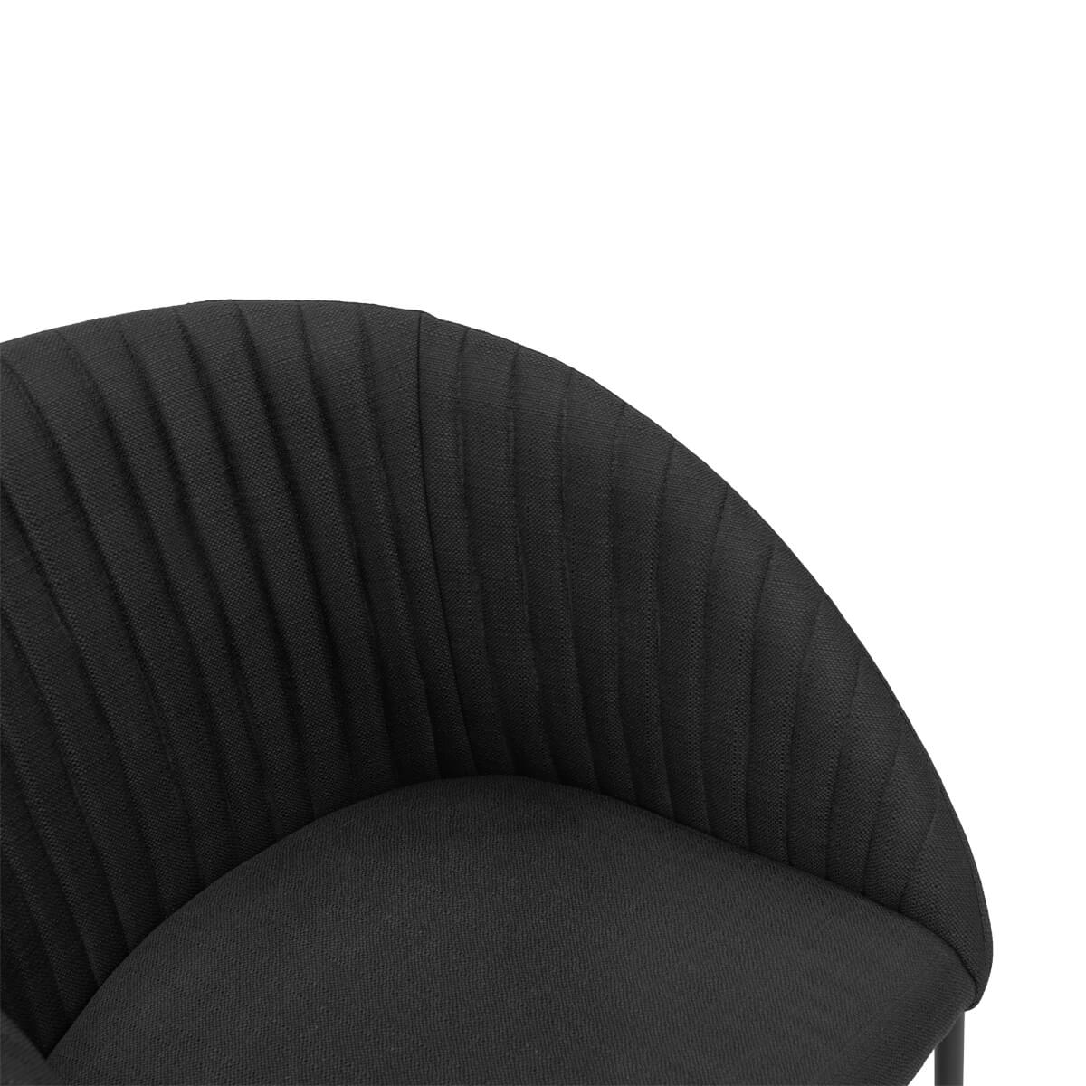 Stoneleigh | Modern Fabric Metal Dining Chair With Arms | Black