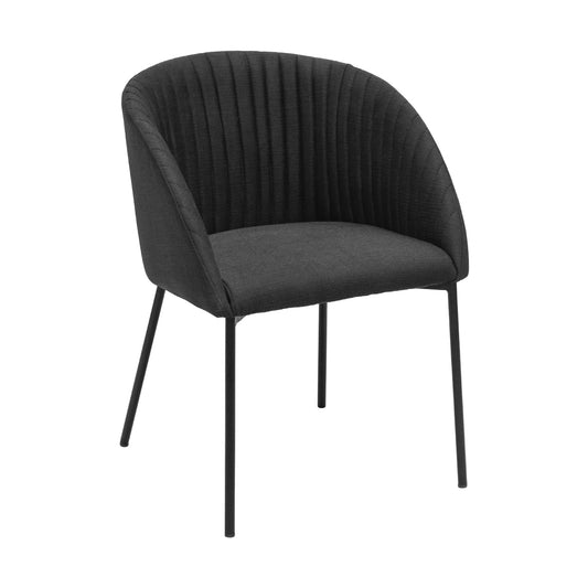 Stoneleigh | Modern Fabric Metal Dining Chair With Arms | Black