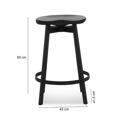 Sullivan | Industrial Metal 65cm Wooden Bar Stools | Set Of 2