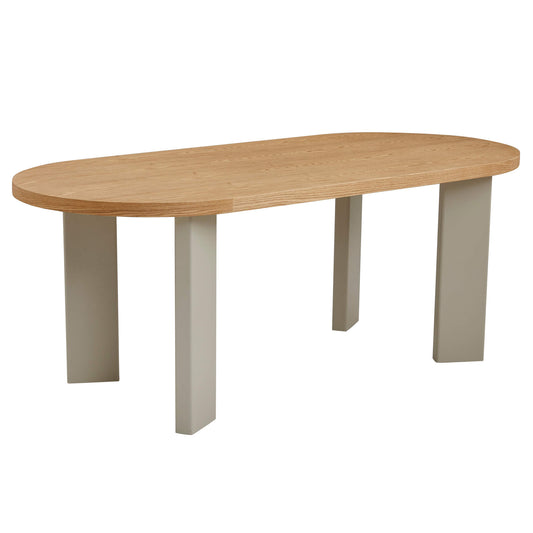 Sunnyside | Coastal Rectangle Oak Grey 2m Wooden Dining Table | Natural