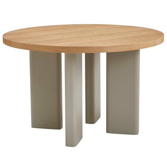 Sunnyside | Coastal Round Oak Grey 1.2m Wooden Dining Table | Natural