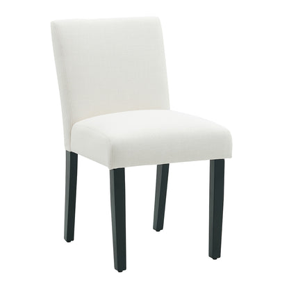 Contemporary Off White Fabric Wooden Dining Chairs