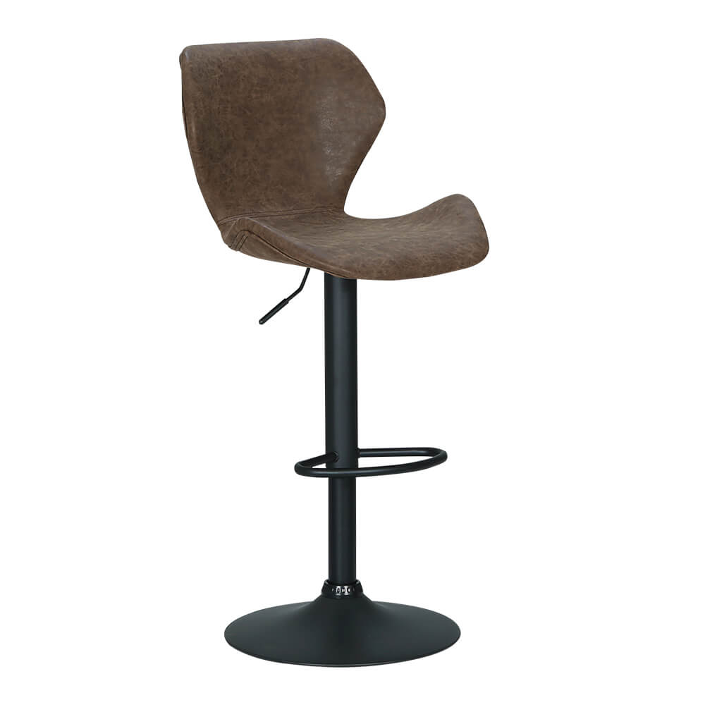 Thornleigh | Contemporary Swivel Brown Black PU Leather Bar Stools | Set Of 2 | Brown