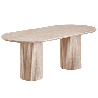 Trentham | Modern Coastal 2m Light Natural Wooden Dining Table | Natural