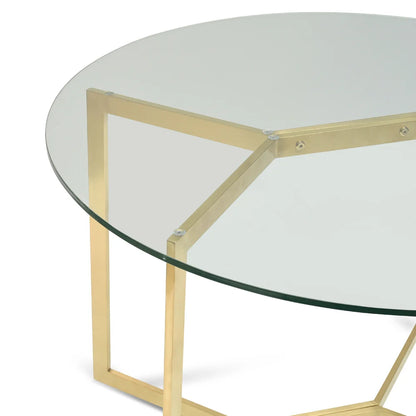 Trevean | Modern Metal 1.2m Round Glass Dining Table