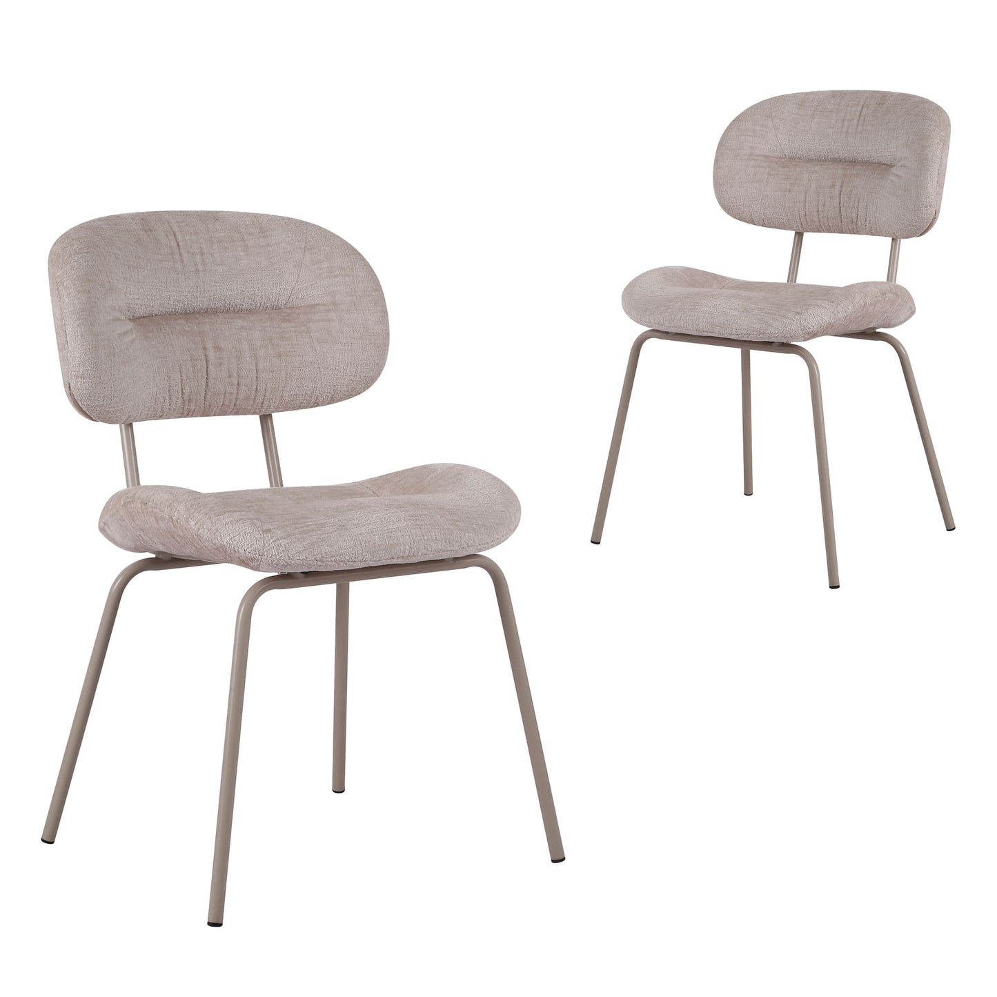 Trondheim | Scandinavian Modern Fabric Dining Chairs | Set Of 2 | Pearl