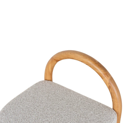 Tropea | Coastal Modern Clay Grey Fabric Wooden Bar Stool | Clay Grey