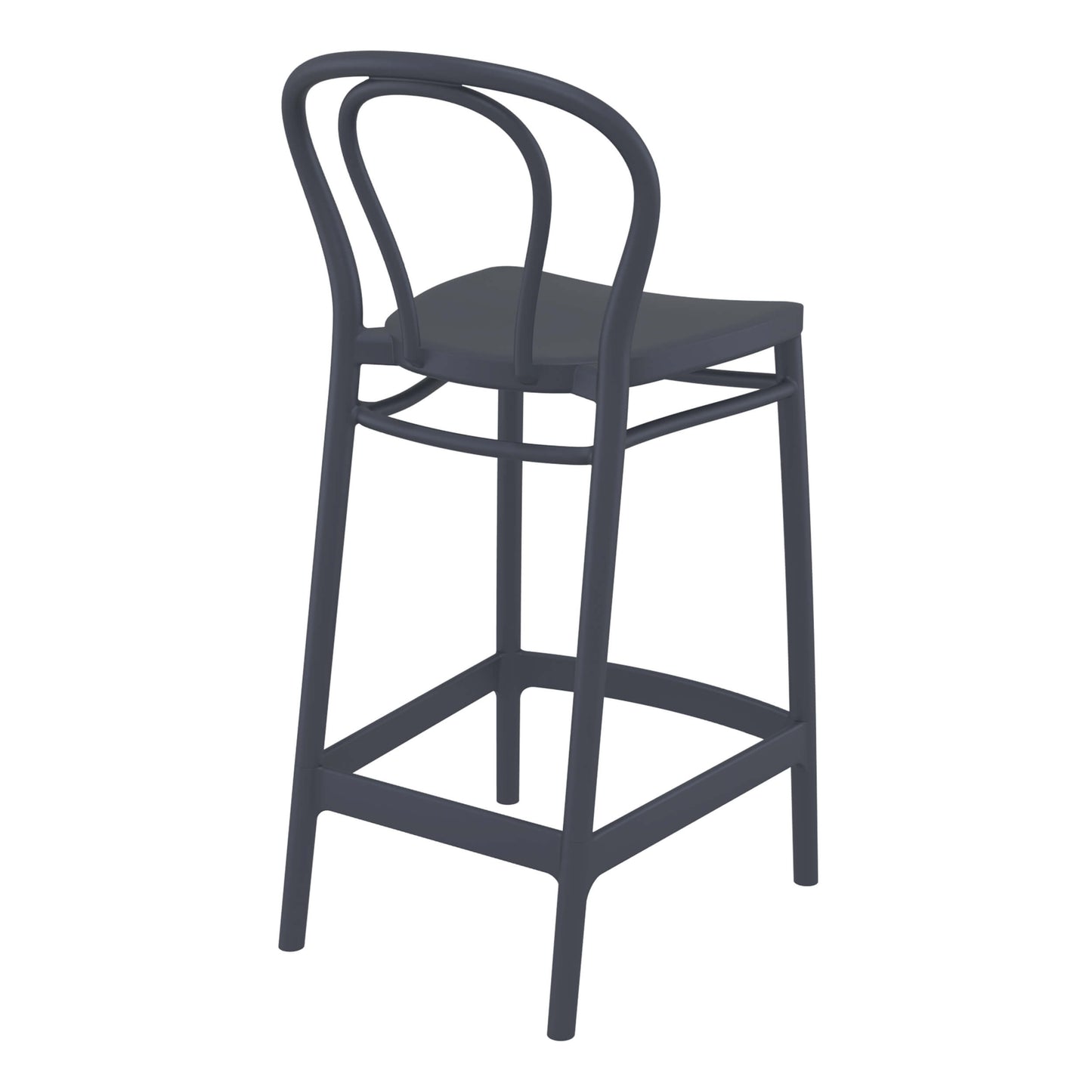 Vista | Plastic Country Style Outdoor Bar Stools | Set Of 4 | Anthracite