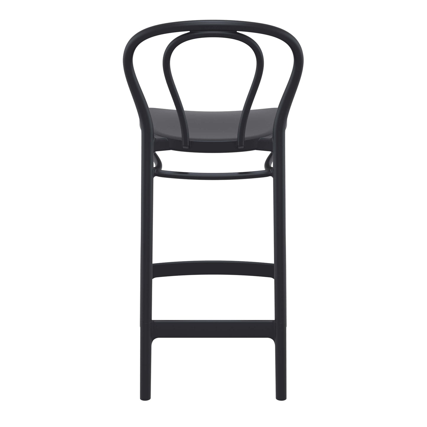 Vista | Plastic Country Style Outdoor Bar Stools | Set Of 4 | Black