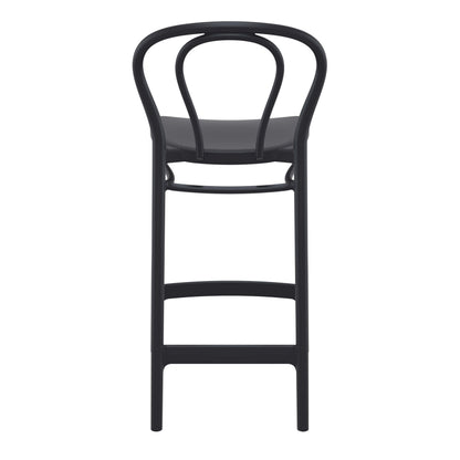 Vista | Plastic Country Style Outdoor Bar Stools | Set Of 4 | Black